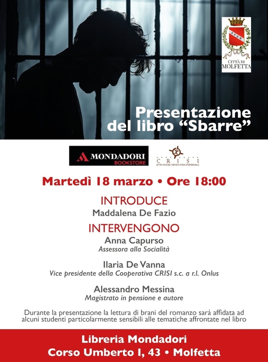 Immagine del post 4039 - Bari A Molfetta la presentazione del libro “Sbarre” dell’ex magistrato Sandro Messina - Bari