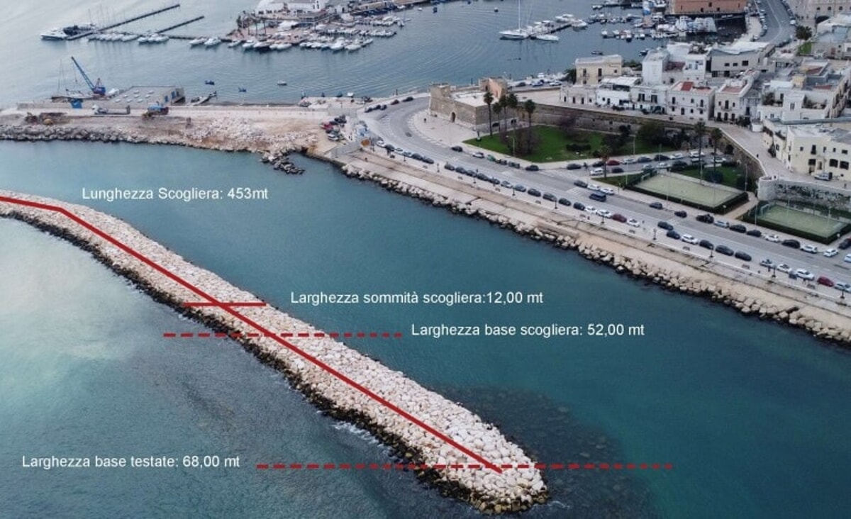 Immagine del post 6231 - Bari Nuovo waterfront Bari vecchia: scogliera ultimata, al via i lavori del museo del mare panoramico - Bari