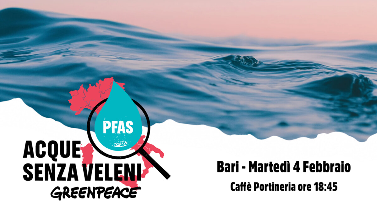 Pfas, Greenpeace presenta a Bari i risultati della sua campagna di campionamenti indipendenti acque - Bari