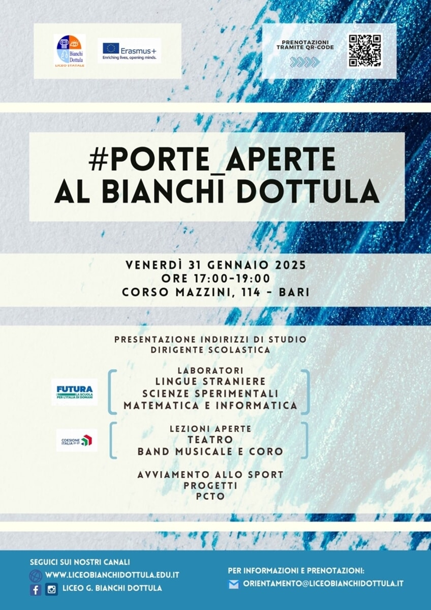 Immagine del post 1124 - Bari Il liceo 'Bianchi Dottula' apre le porte al territorio: un'occasione per scoprire l'offerta formativa - Bari