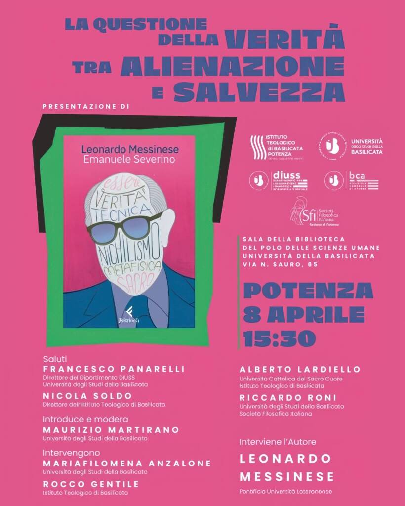 Immagine del post 18949 - Basilicata Emanuele Severino, all’Unibas la presentazione del libro di Messinese - Basilicata