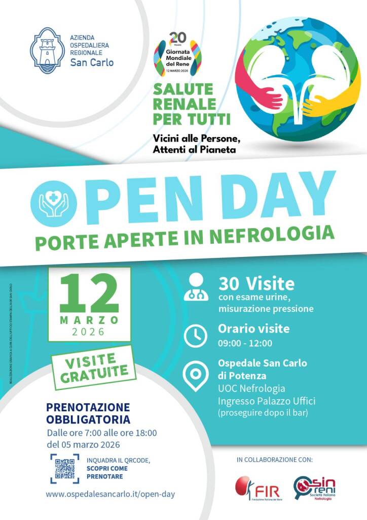 Giornata Mondiale del Rene, visite gratuite al San Carlo di Potenza - Basilicata