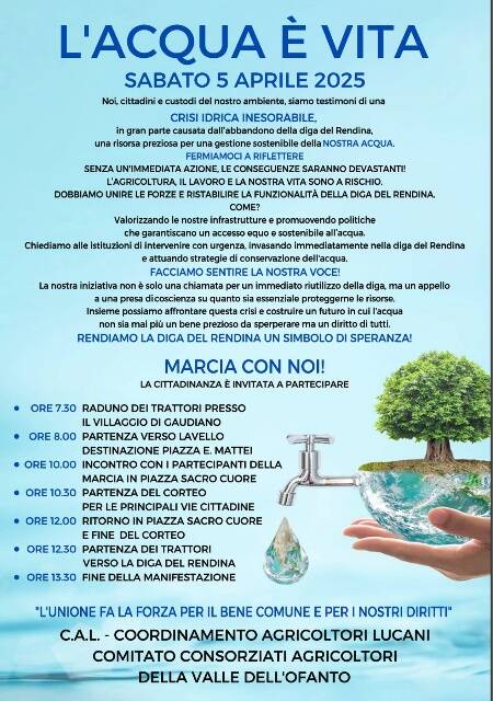 Immagine del post 5129 - Basilicata Crisi idrica nella Valle dell’Ofanto: gli agricoltori si mobilitano - Basilicata