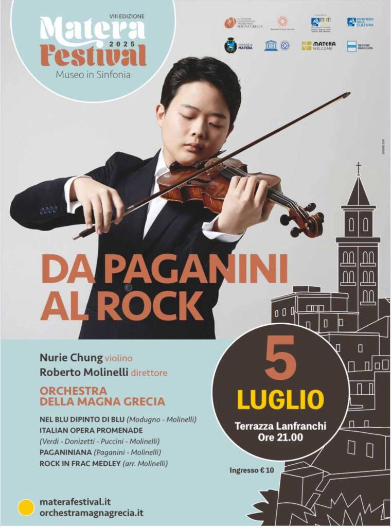 Immagine del post 9231 - Basilicata Da Paganini al rock, a Matera il concerto di Nurie Chung e l’Orchestra della Magna Grecia - Basilicata
