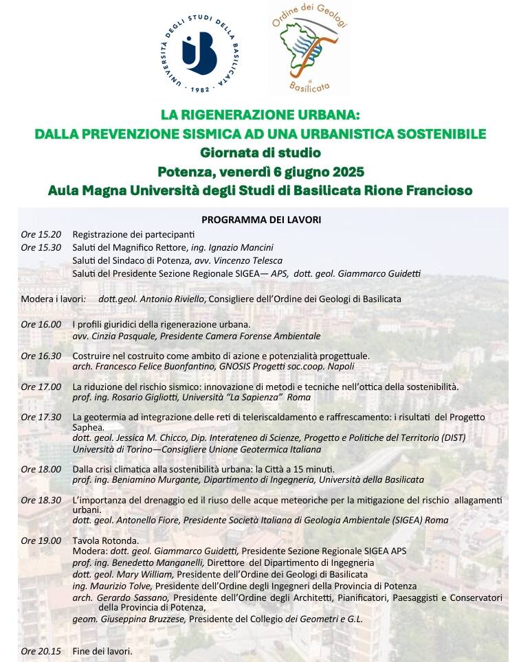Rigenerazione urbana e prevenzione sismica: a Potenza una giornata di studio - Basilicata