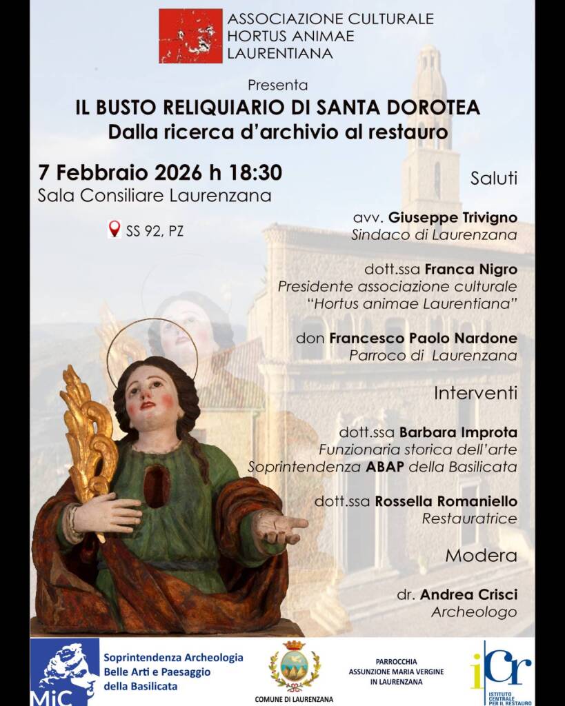 Immagine del post 16893 - Basilicata Laurenzana, restaurato il busto di Santa Dorotea - Basilicata