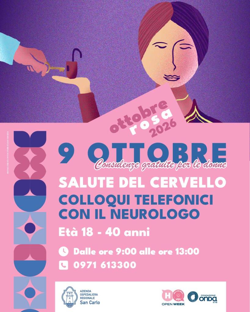Immagine del post 25705 - Basilicata Ottobre Rosa: Aor San Carlo aderisce all’(H)open week salute del cervello - Basilicata