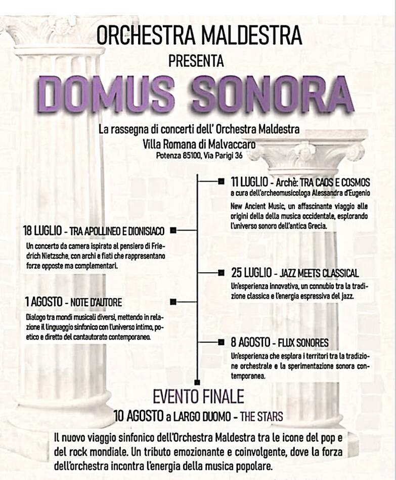 Immagine del post 9353 - Basilicata Domus sonora, al via a Potenza la rassegna estiva dell’Orchestra Maldestra - Basilicata