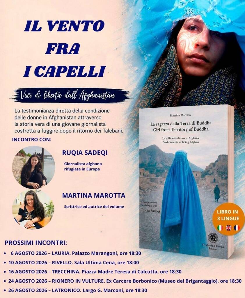 Immagine del post 23690 - Basilicata Voci di libertà dall’Afghanistan, in Basilicata il progetto della scrittrice Martina Marotta - Basilicata