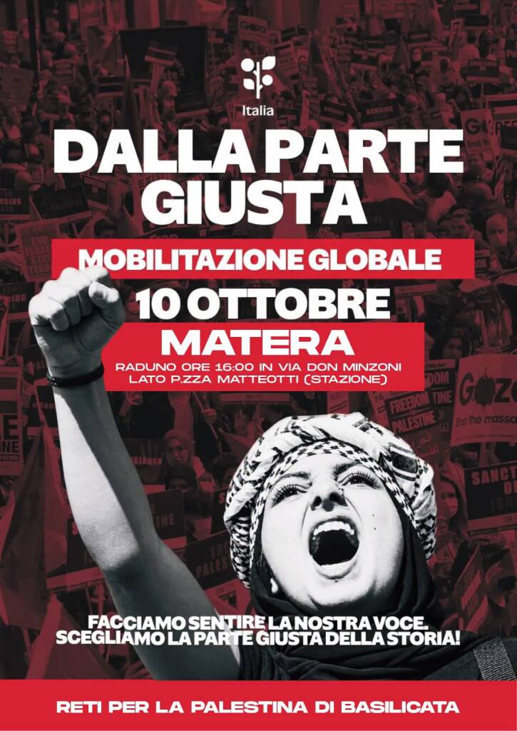 Matera in piazza nella giornata di mobilitazione globale per la Palestina - Basilicata