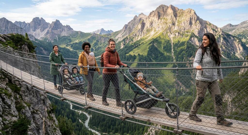 La montagna lucana continua a sorprenderci: le mamme col passeggino a 63 metri di altezza - Basilicata