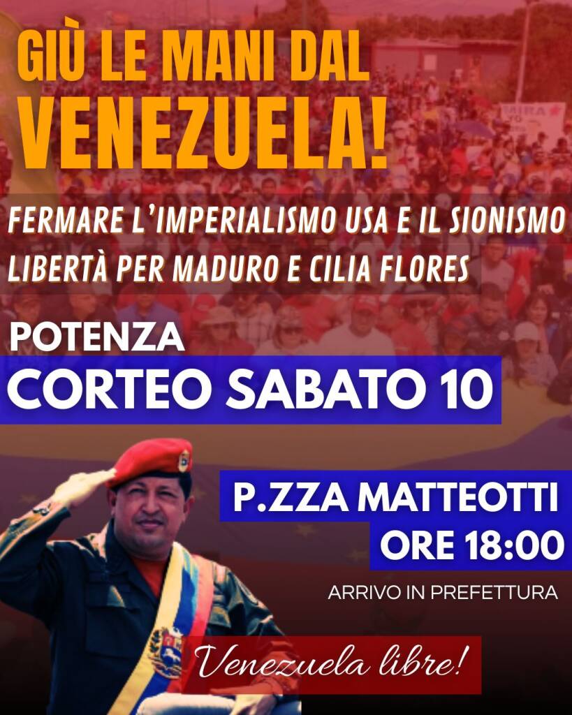 Immagine del post 15777 - Basilicata Manifestazione di solidarietà al popolo venezuelano a Potenza - Basilicata