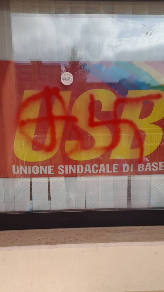 Sede Usb Basilicata imbrattata con svastiche - Basilicata