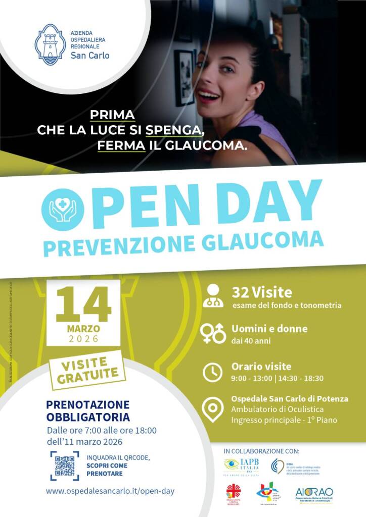 Immagine del post 18046 - Basilicata Glaucoma, screening gratuiti al San Carlo di Potenza - Basilicata