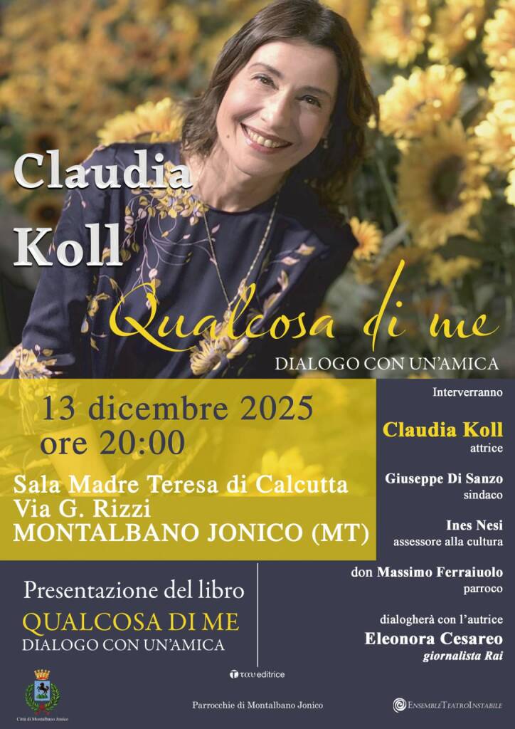 Immagine del post 14799 - Basilicata Claudia Koll presenta “Qualcosa di me” a Montalbano Jonico - Basilicata