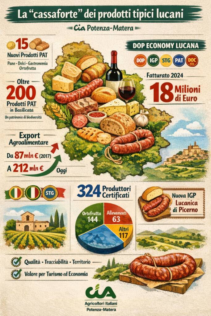 Immagine del post 17082 - Basilicata Aggiunti altri 15 prodotti lucani agroalimentari nell’elenco nazionale di quelli tradizionali - Basilicata