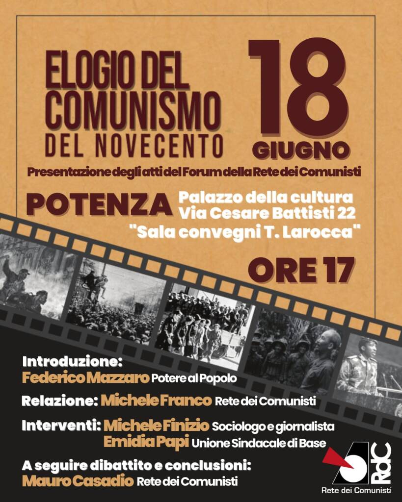 Immagine del post 8309 - Basilicata “Elogio del comunismo del Novecento”: dibattito a più voci - Basilicata