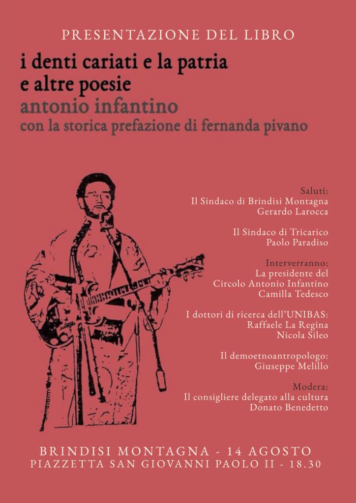 A Brindisi Montagna la presentazione del libro “I denti cariati e la patria” di Antonio Infantino - Basilicata