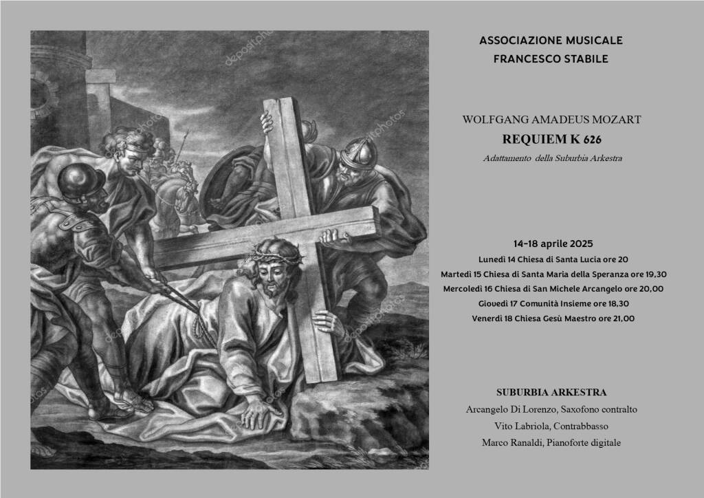 Immagine del post 5723 - Basilicata Potenza, il Requiem K 626 di Mozart per accompagnare la Settimana Santa - Basilicata