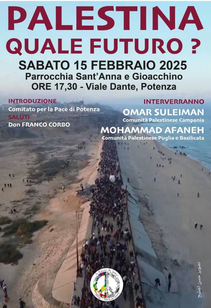 Palestina, quale futuro? A Potenza un dibattito con il Comitato per la Pace - Basilicata