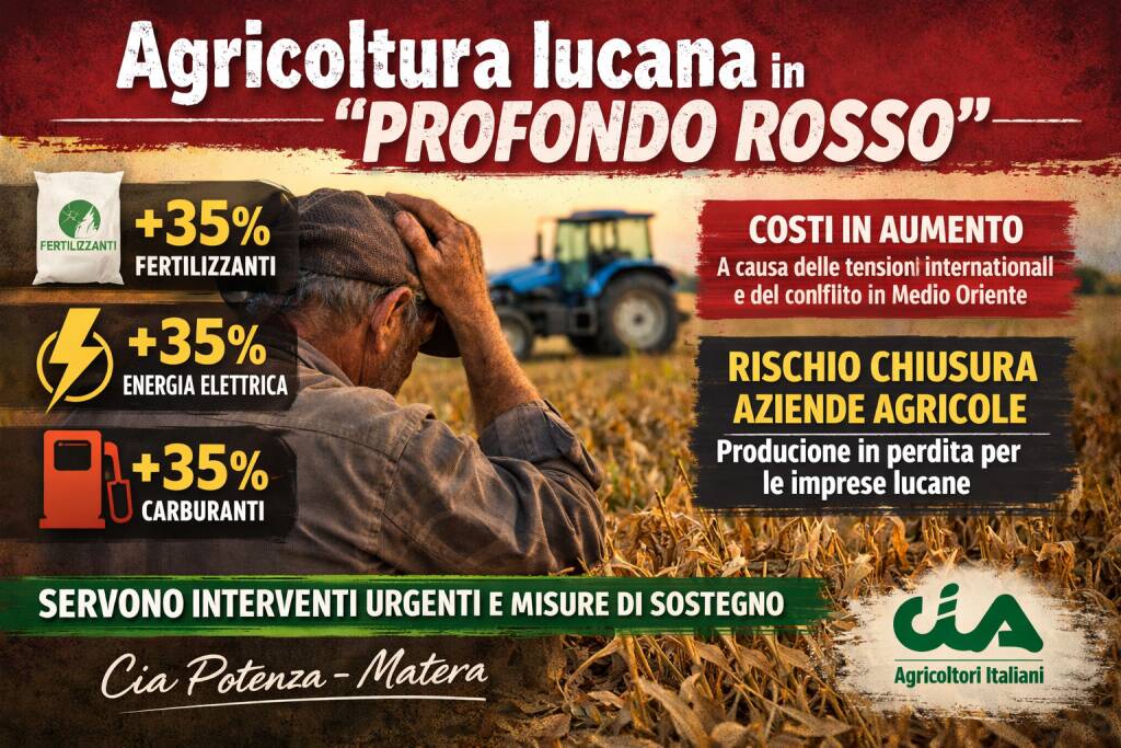 Immagine del post 18244 - Basilicata Cia Potenza e Matera: agricoltura lucana in “profondo rosso” - Basilicata