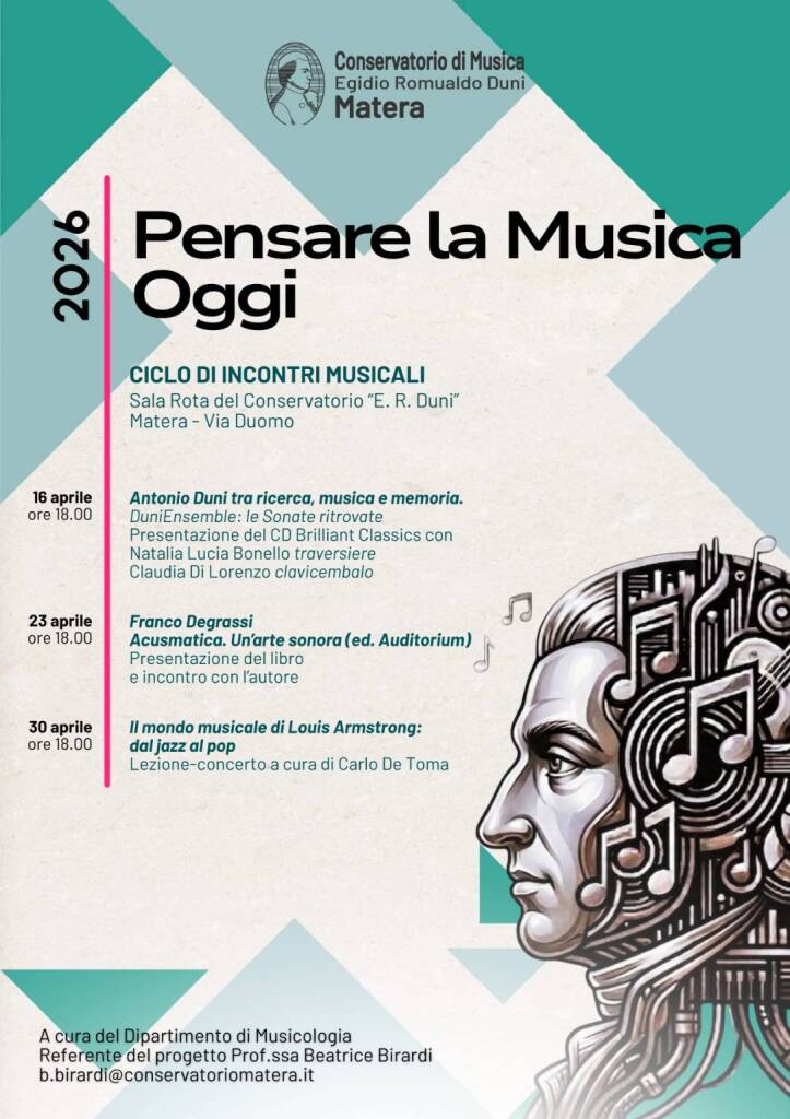 Immagine del post 19306 - Basilicata Il Conservatorio di Matera promuove un ciclo di incontri sui linguaggi musicali - Basilicata