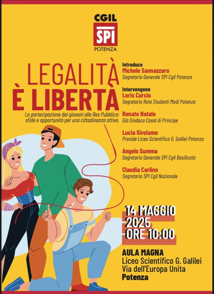 Legalità è libertà. La partecipazione dei giovani alla Res Pubblica: incontro al Galilei di Potenza - Basilicata
