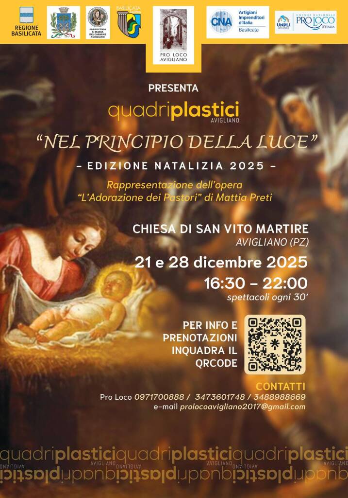 Immagine del post 14972 - Basilicata Quadri plastici, ad Avigliano “L’Adorazione dei Pastori” di Mattia Preti - Basilicata