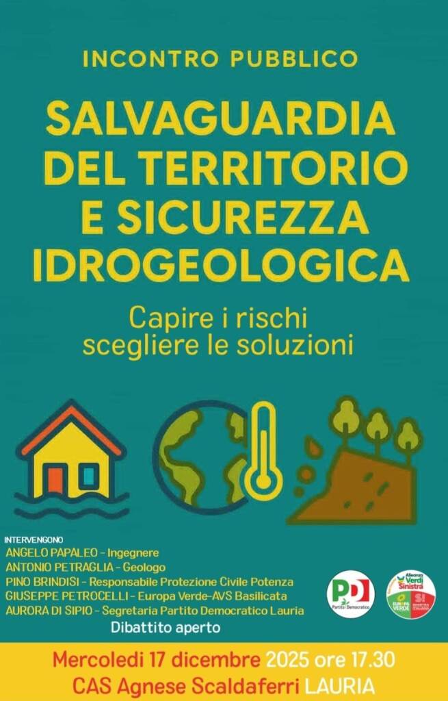 Immagine del post 14970 - Basilicata Salvaguardia del territorio e sicurezza idrogeologica, un incontro pubblico a Lauria - Basilicata