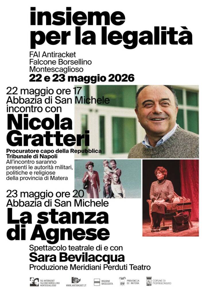 Immagine del post 20546 - Basilicata “Insieme per la Legalità” a Montescaglioso per ricordare Falcone e Borsellino - Basilicata