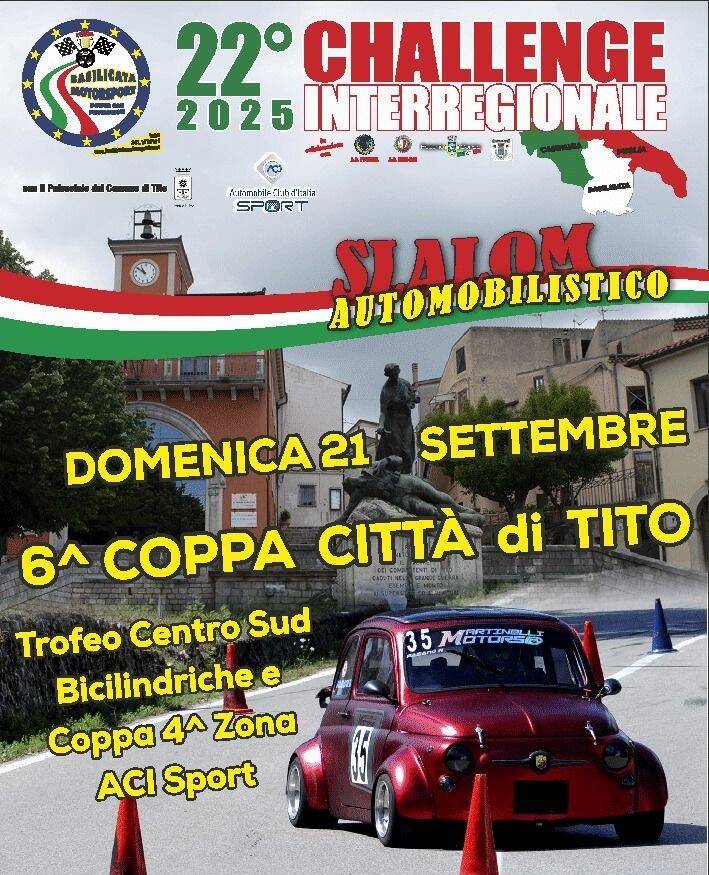 Immagine del post 11665 - Basilicata Slalom sui tornanti lucani, torna la “Coppa Città di Tito” - Basilicata