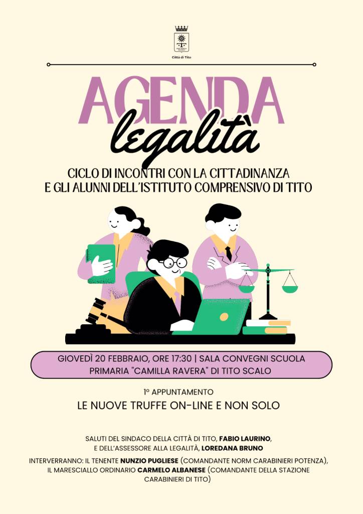 Agenda Legalità, a Tito l’iniziativa contro truffe on-line e bullismo - Basilicata
