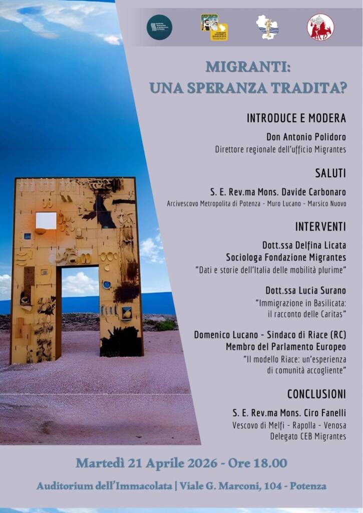 “Migranti: una speranza tradita”, un convegno a Potenza - Basilicata