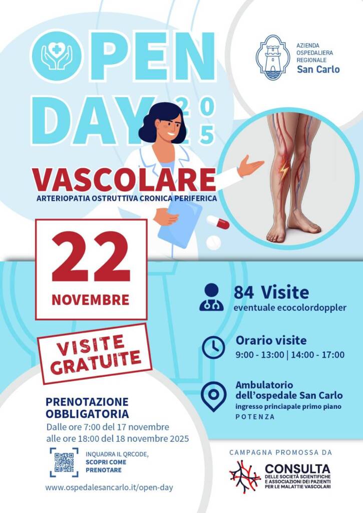 Prevenzione vascolare, visite gratuite al San Carlo di Potenza - Basilicata