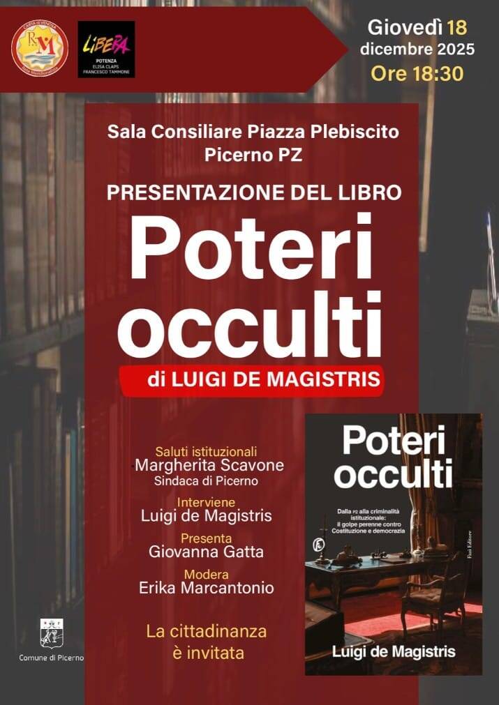 Luigi De Magistris presenta “Poteri occulti” a Picerno - Basilicata