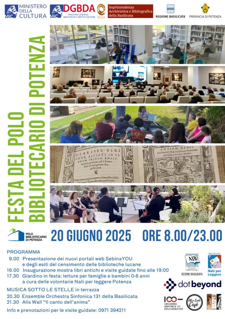 Potenza, torna la festa del Polo Bibliotecario - Basilicata