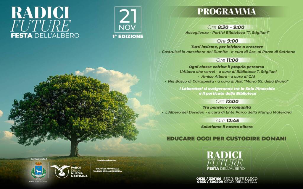 Radici Future, Ente Parco della Murgia Materana celebra la Festa dell’Albero 2025 - Basilicata