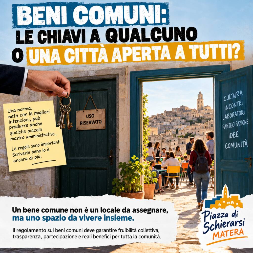 Matera. Beni comuni: le chiavi a qualcuno o una città aperta a tutti? - Basilicata