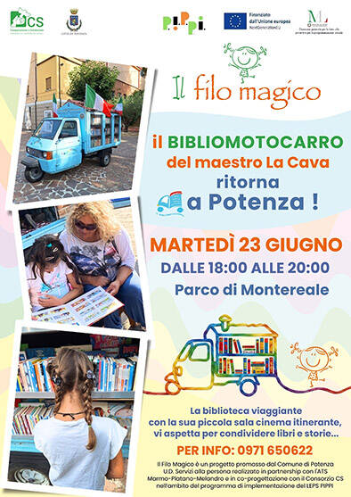 Il Bibliomotocarro arriva a Montereale - Basilicata