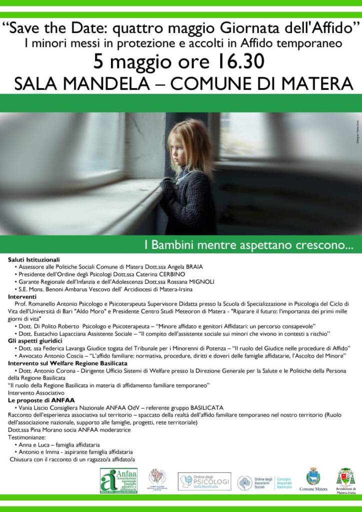 Immagine del post 19714 - Basilicata “Save the Date: quattro maggio Giornata dell’Affido” - Basilicata