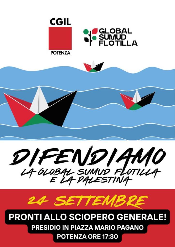 Giù le mani dalla Flotilla, un presidio a Potenza dopo gli attacchi con i droni - Basilicata