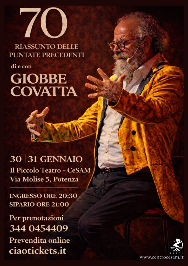 Immagine del post 16467 - Basilicata Giobbe Covatta in scena al Piccolo Teatro di Potenza - Basilicata