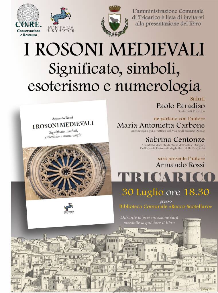 Immagine del post 23322 - Basilicata A Tricarico i segreti dei rosoni medievali: il 30 luglio la presentazione del saggio di Armando Rossi - Basilicata