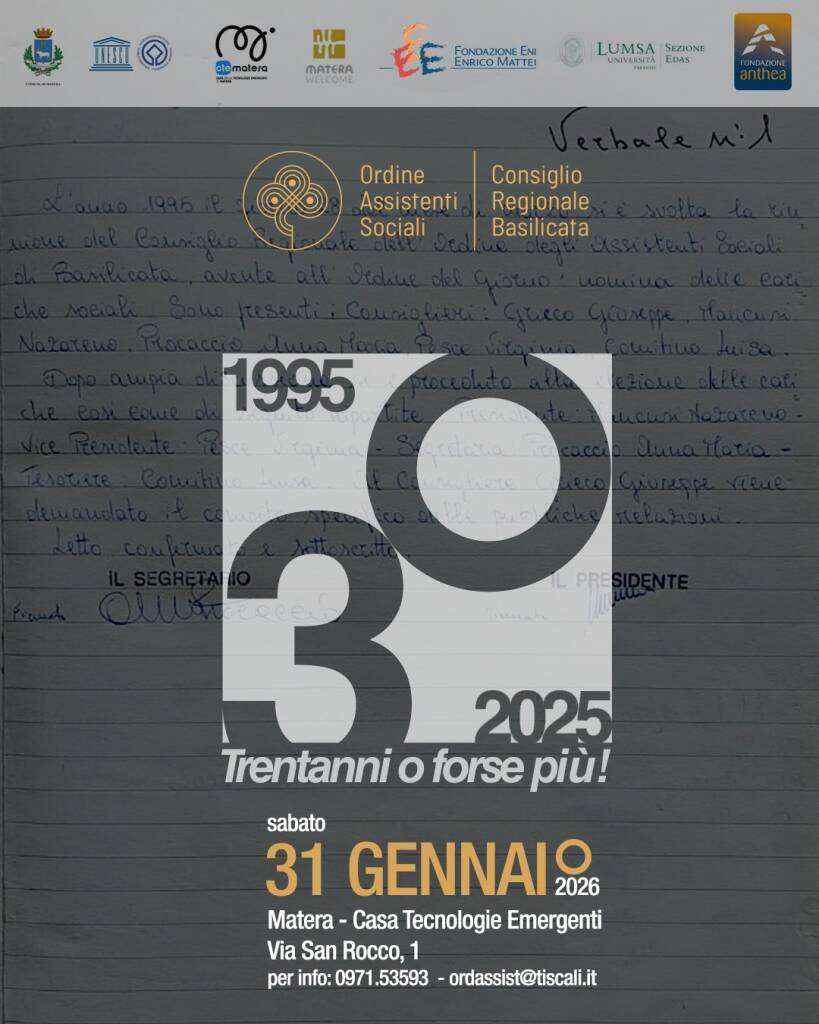 Immagine del post 16570 - Basilicata “Trent’anni o forse Più!” Storie di sognatori e visionari - Basilicata