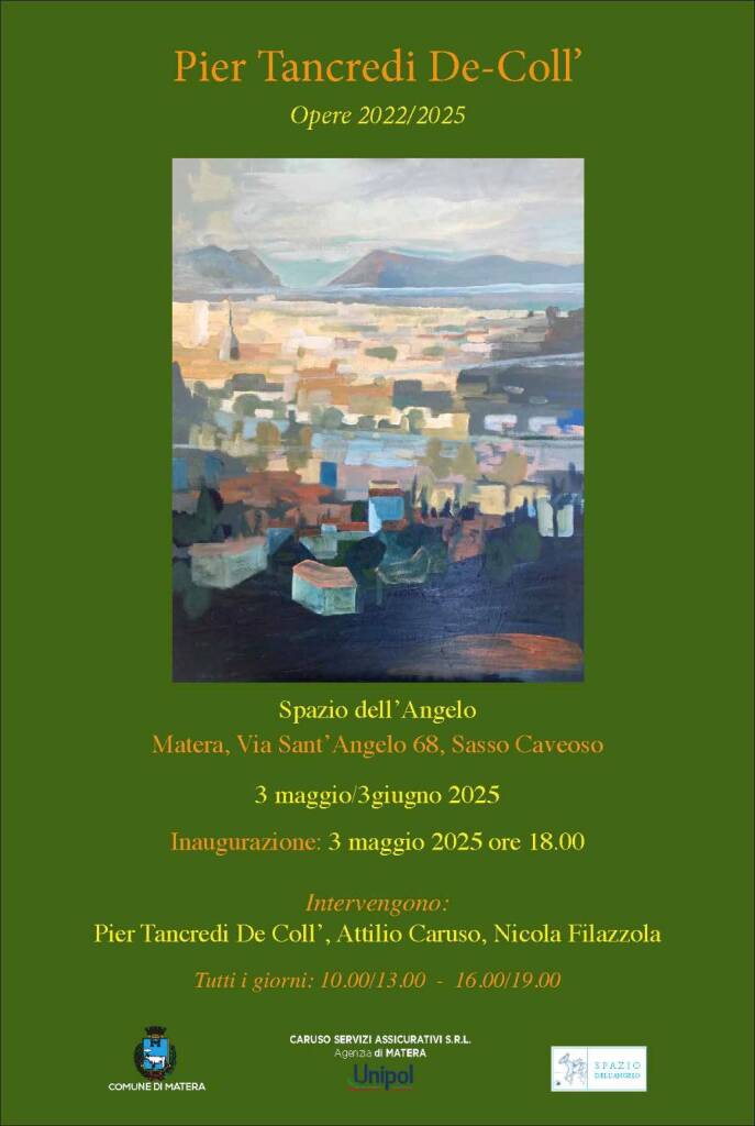 Pittura, in mostra a Matera le opere di Pier Tancredi De-Coll’ - Basilicata