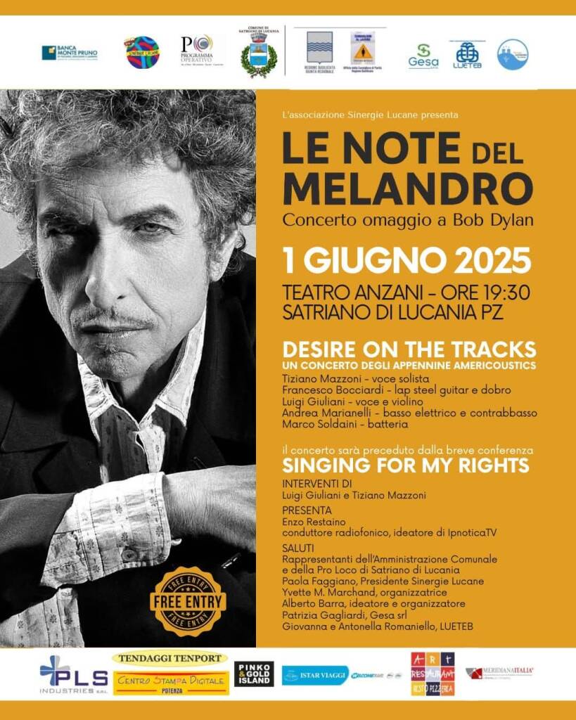 Immagine del post 7867 - Basilicata “Le note del Melandro”: un concerto omaggio a Bob Dylan - Basilicata