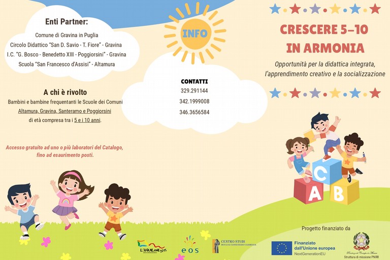 Un progetto per l’infanzia: Crescere 5-10 in armonia - Gravina in Puglia