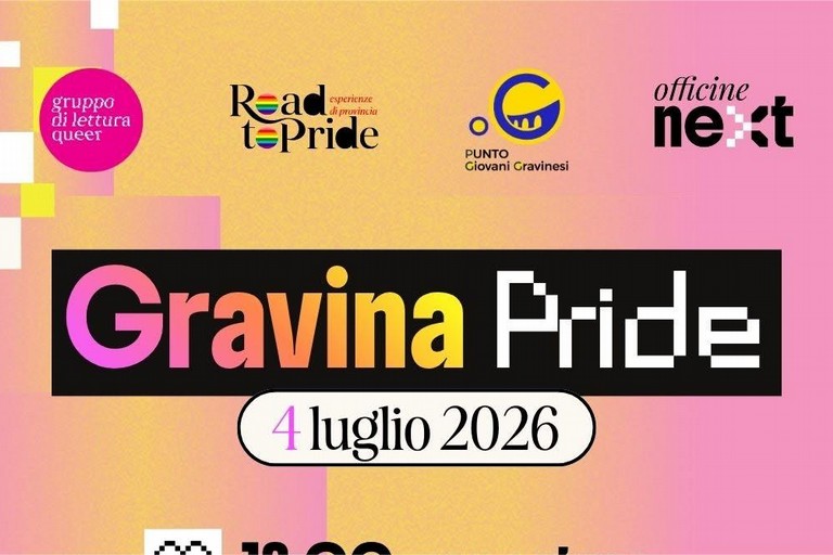 Immagine del post 22345 - Gravina in Puglia Gravina Pride 2026: il 4 luglio torna la sesta edizione - Gravina in Puglia