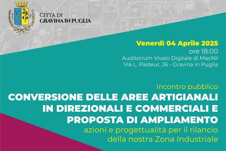 Immagine del post 5233 - Gravina in Puglia Conversione delle aree artigianali, la zona Pip cambia pelle - Gravina in Puglia