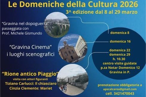 Tornano le Domeniche della Cultura - Gravina in Puglia